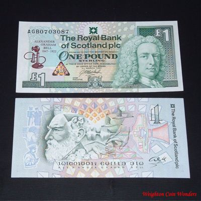 1997 Royal Bank of Scotland Plc £1 – Alexander Graham Bell 1997 Royal Bank of Scotland Plc £1 – Alexander Graham Bell